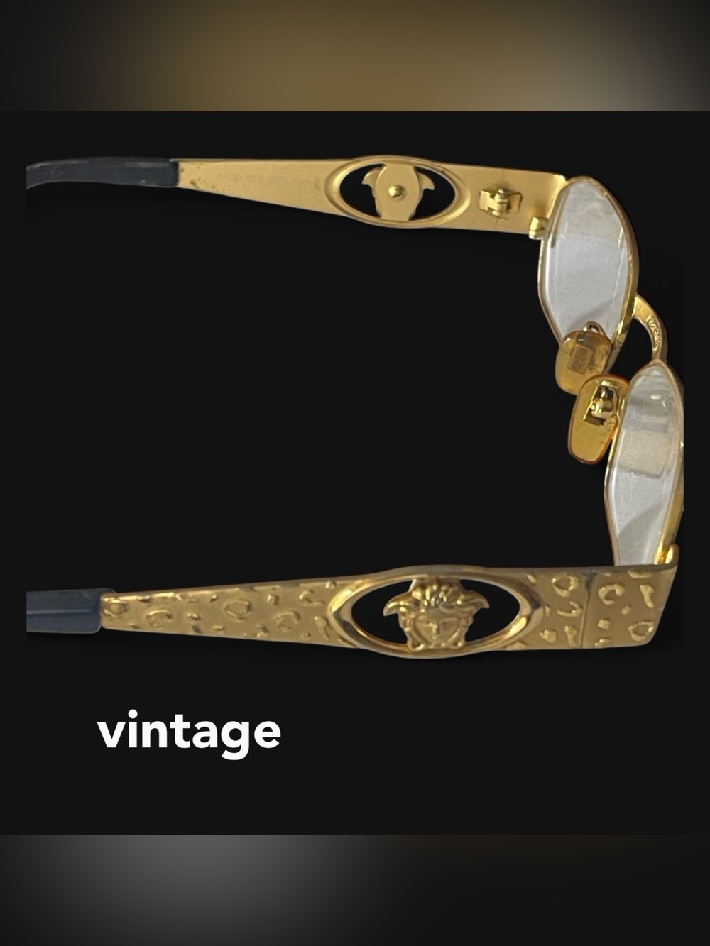 Vintage Gianni Versace Mod S50 Col 030 Gold Medusa Sunglasses